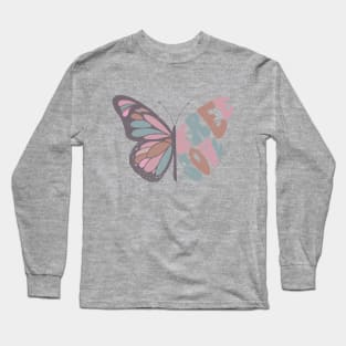 Free Soul Retro Butterfly Word Art Long Sleeve T-Shirt